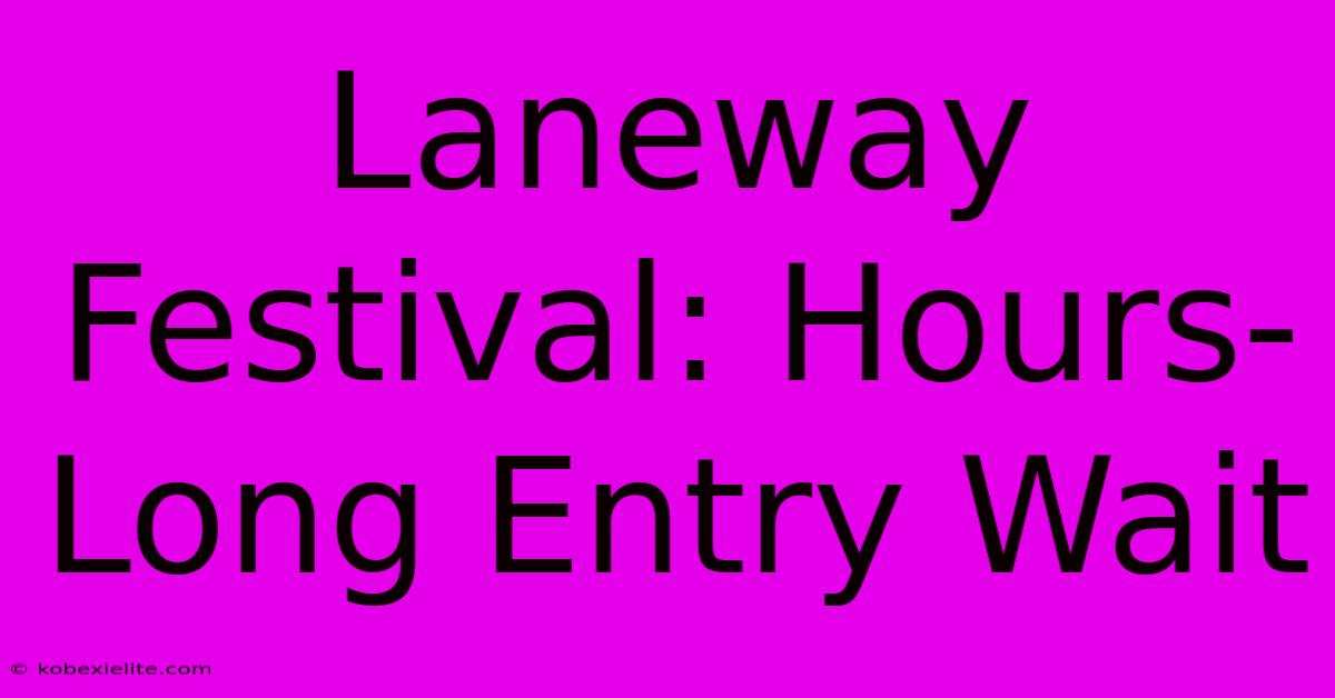 Laneway Festival: Hours-Long Entry Wait