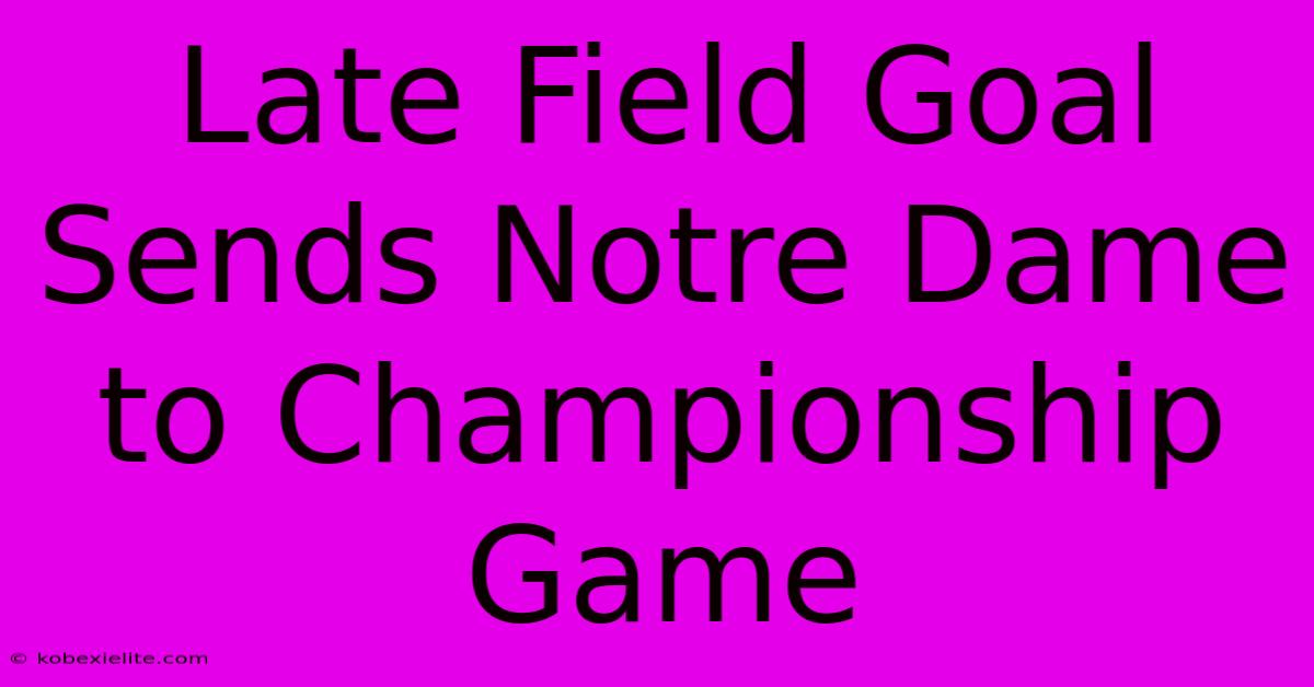 Late Field Goal Sends Notre Dame To Championship Game