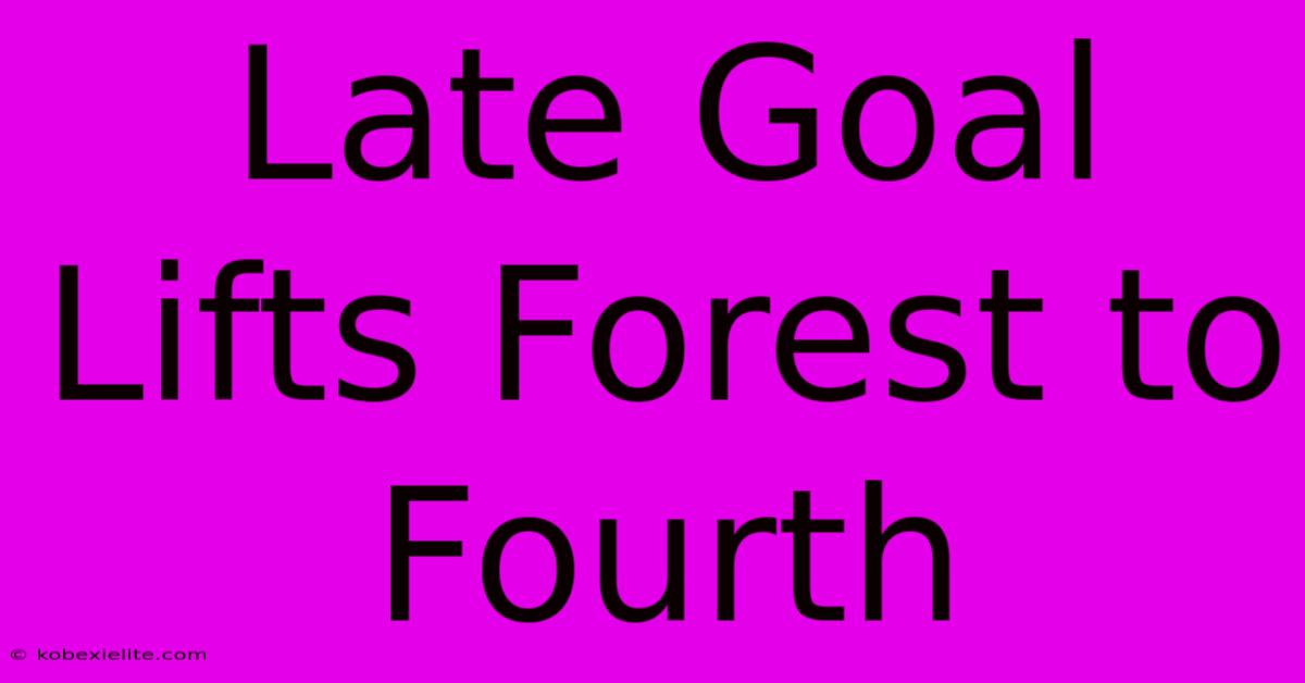 Late Goal Lifts Forest To Fourth Late Goal Lifts Forest To Fourth