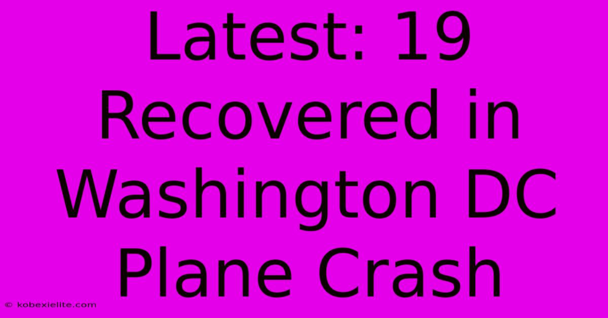 Latest: 19 Recovered In Washington DC Plane Crash