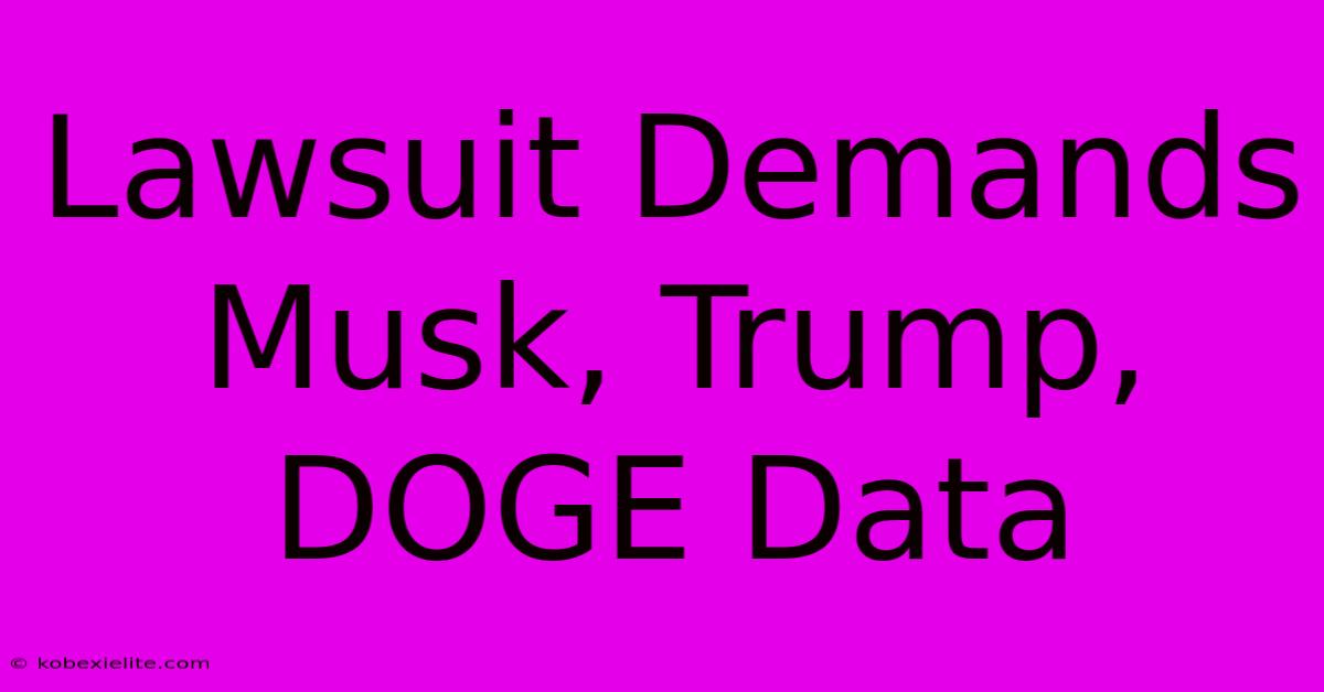 Lawsuit Demands Musk, Trump, DOGE Data