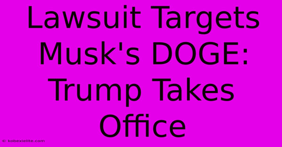 Lawsuit Targets Musk's DOGE: Trump Takes Office