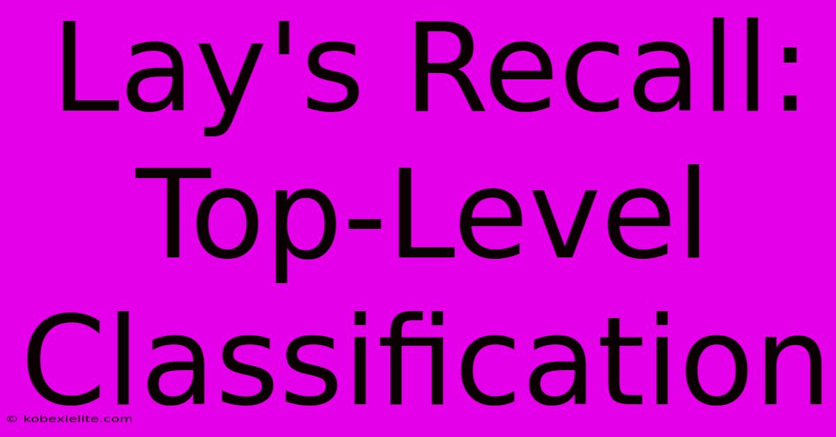 Lay's Recall: Top-Level Classification