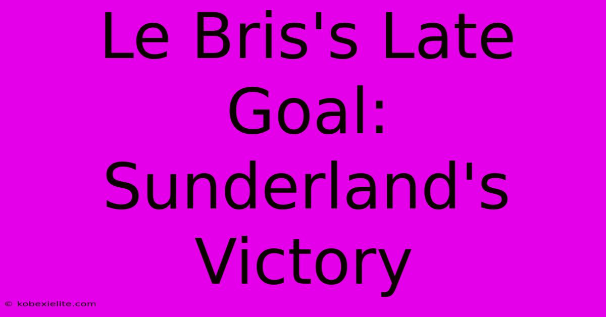 Le Bris's Late Goal: Sunderland's Victory