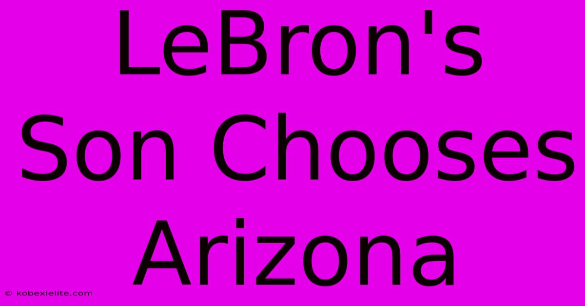 LeBron's Son Chooses Arizona