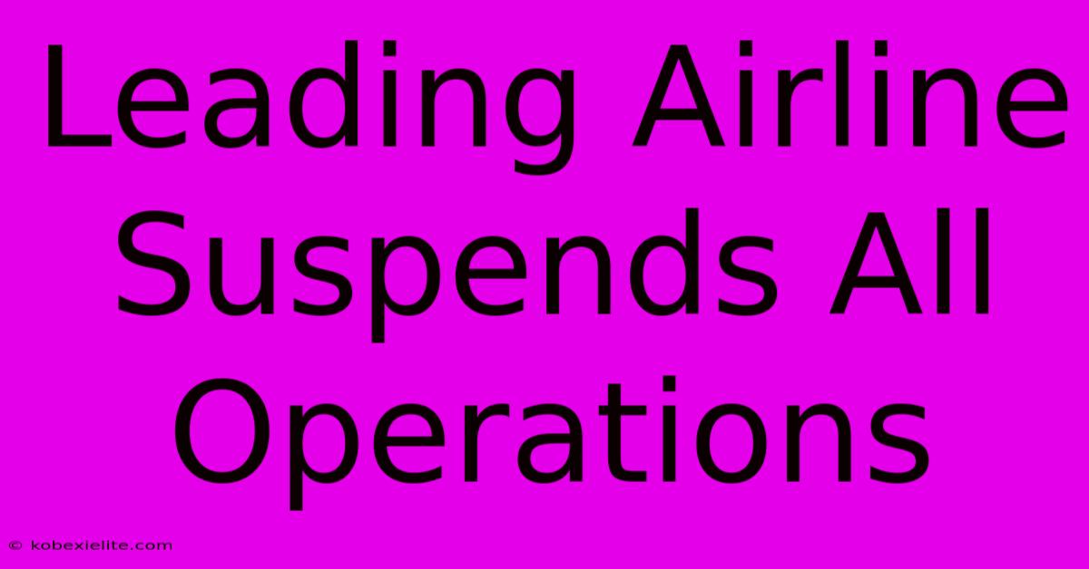 Leading Airline Suspends All Operations