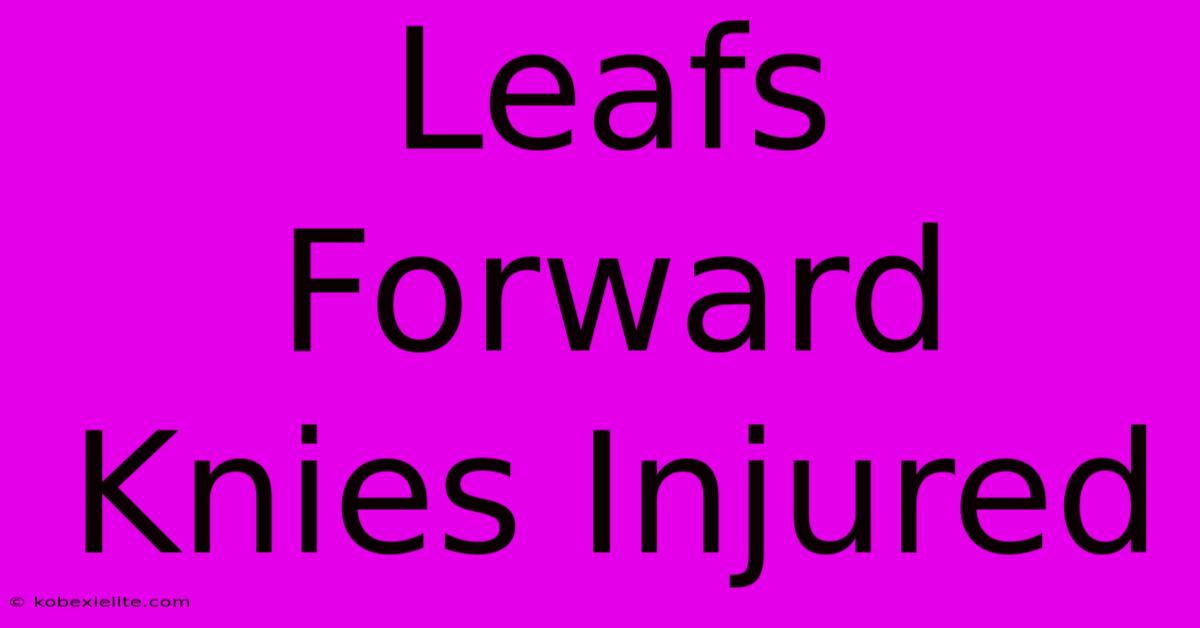 Leafs Forward Knies Injured