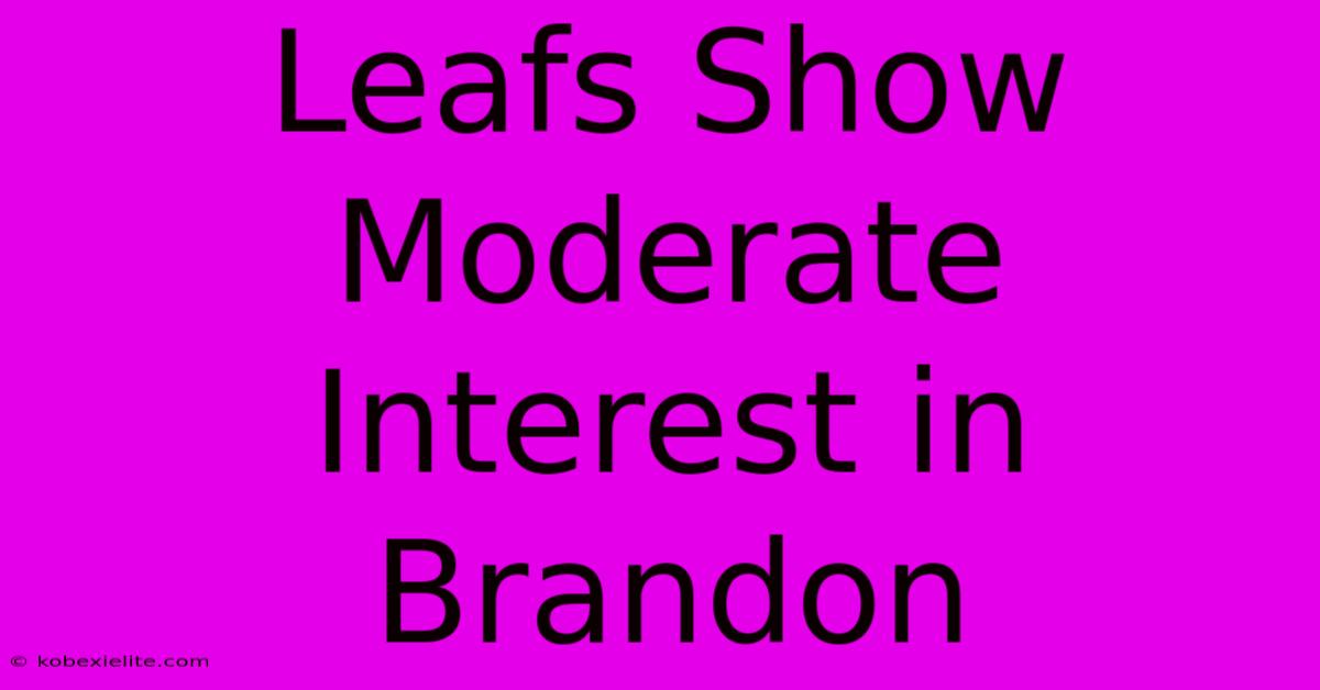 Leafs Show Moderate Interest In Brandon