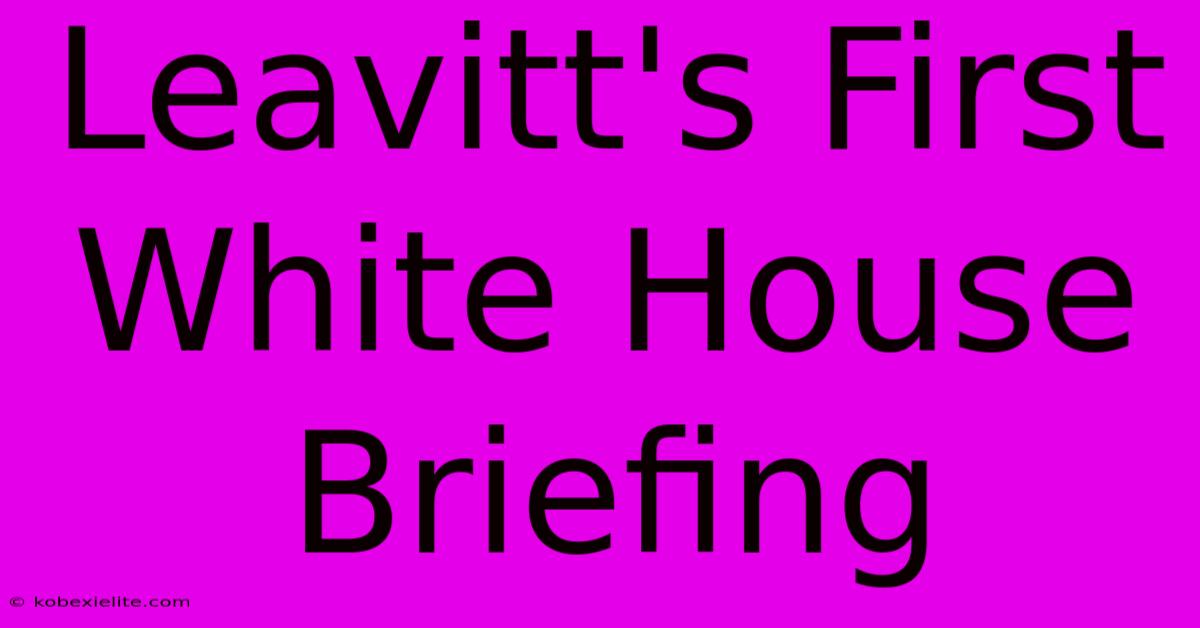 Leavitt's First White House Briefing