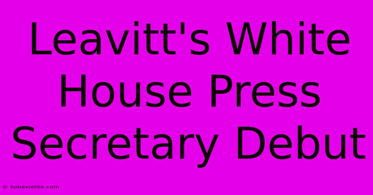 Leavitt's White House Press Secretary Debut