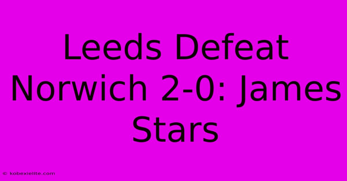 Leeds Defeat Norwich 2-0: James Stars