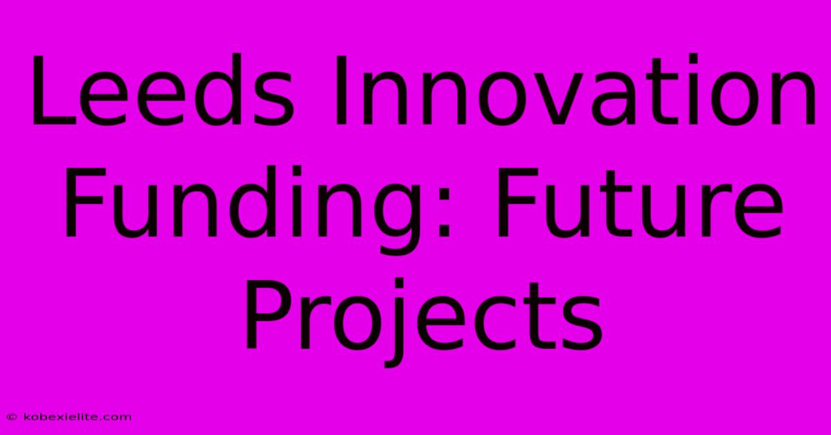 Leeds Innovation Funding: Future Projects