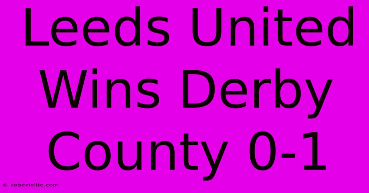 Leeds United Wins Derby County 0-1