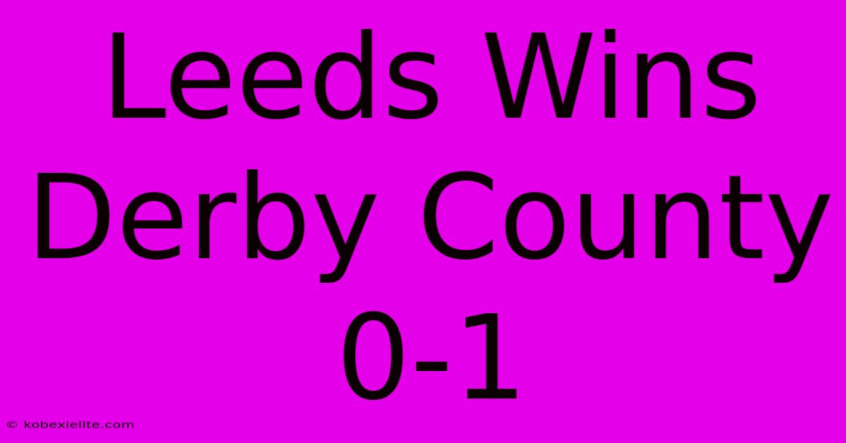 Leeds Wins Derby County 0-1