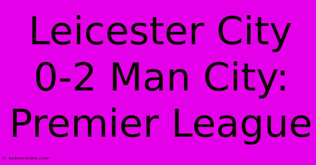 Leicester City 0-2 Man City: Premier League