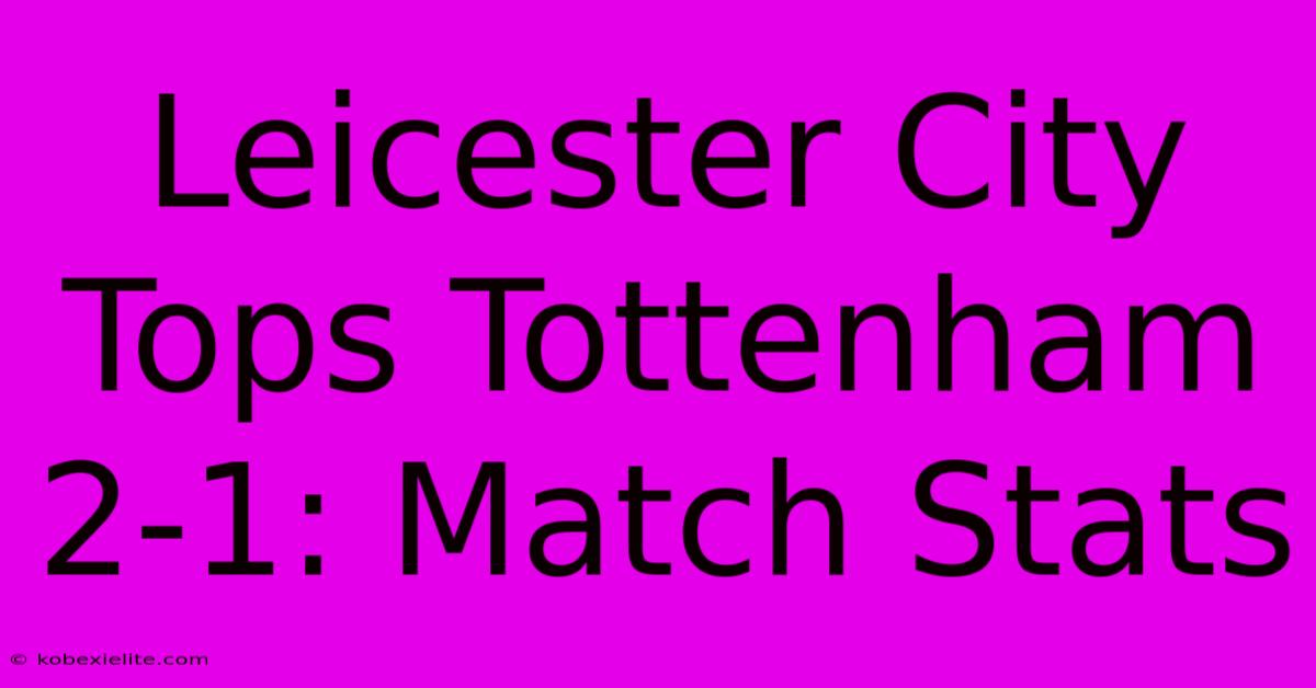 Leicester City Tops Tottenham 2-1: Match Stats