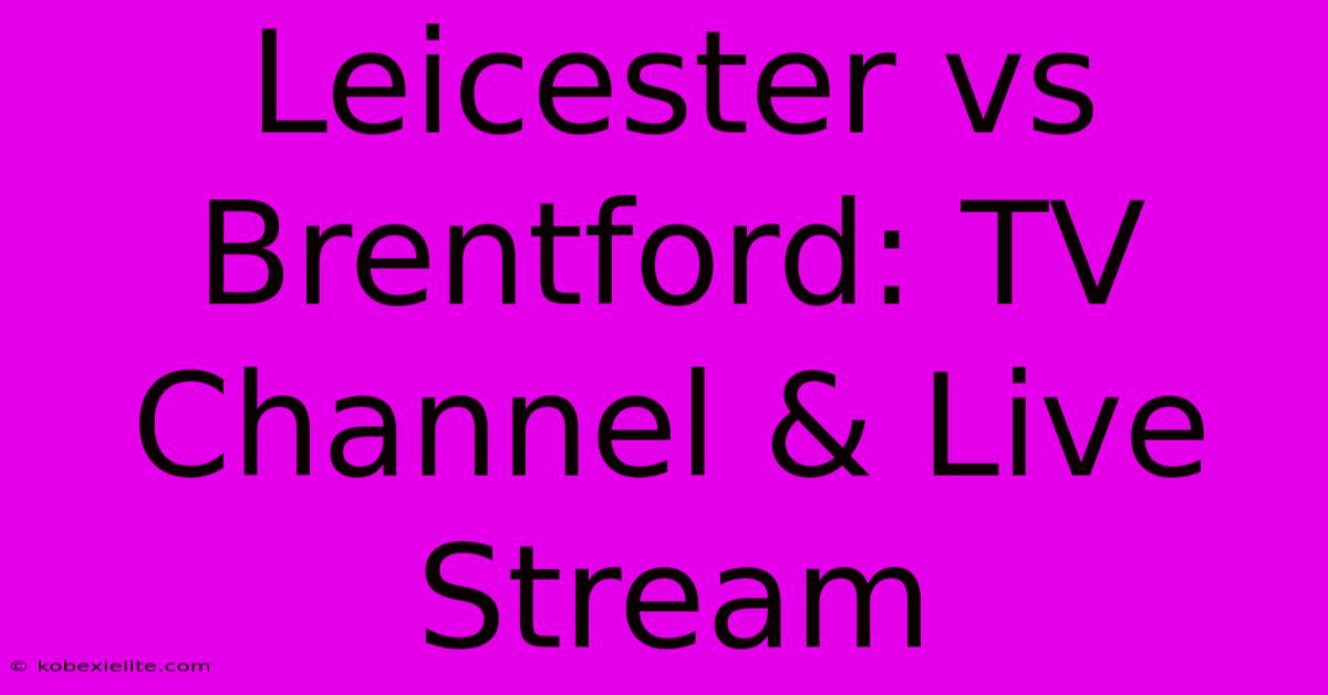 Leicester Vs Brentford: TV Channel & Live Stream