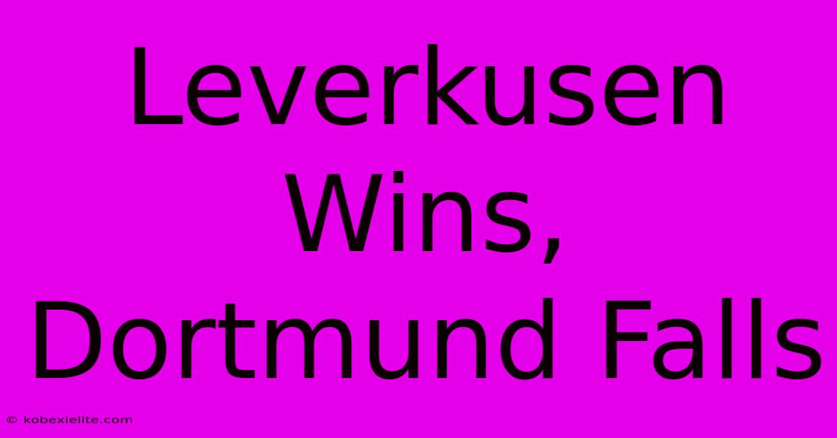 Leverkusen Wins, Dortmund Falls