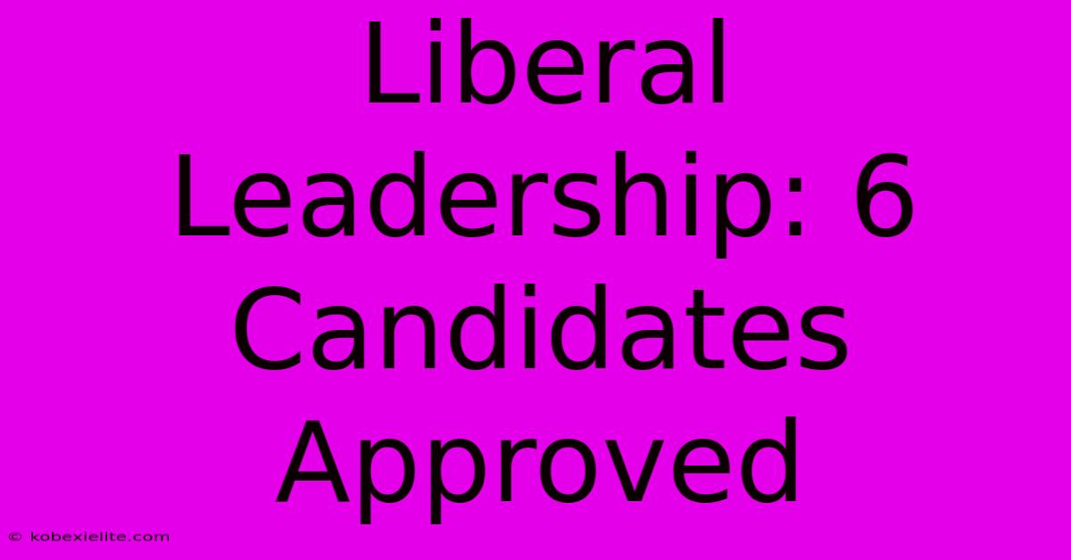 Liberal Leadership: 6 Candidates Approved