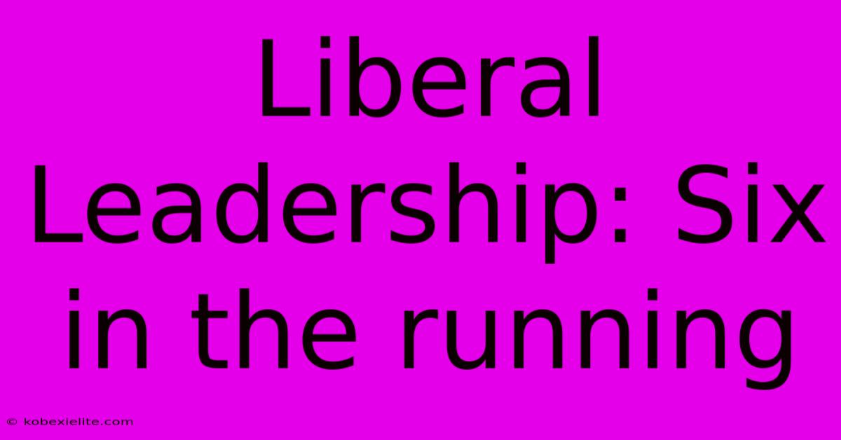 Liberal Leadership: Six In The Running