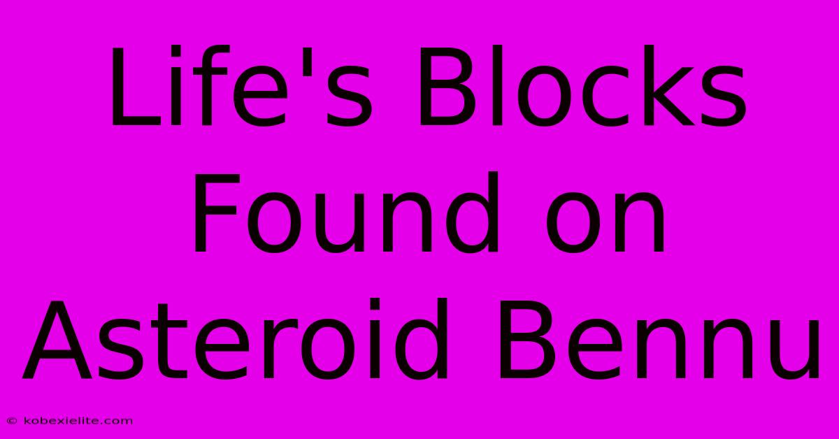 Life's Blocks Found On Asteroid Bennu