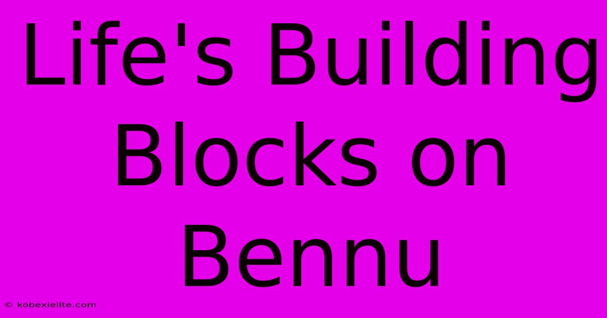 Life's Building Blocks On Bennu