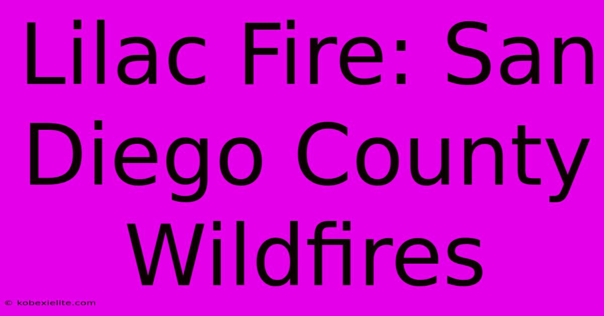 Lilac Fire: San Diego County Wildfires