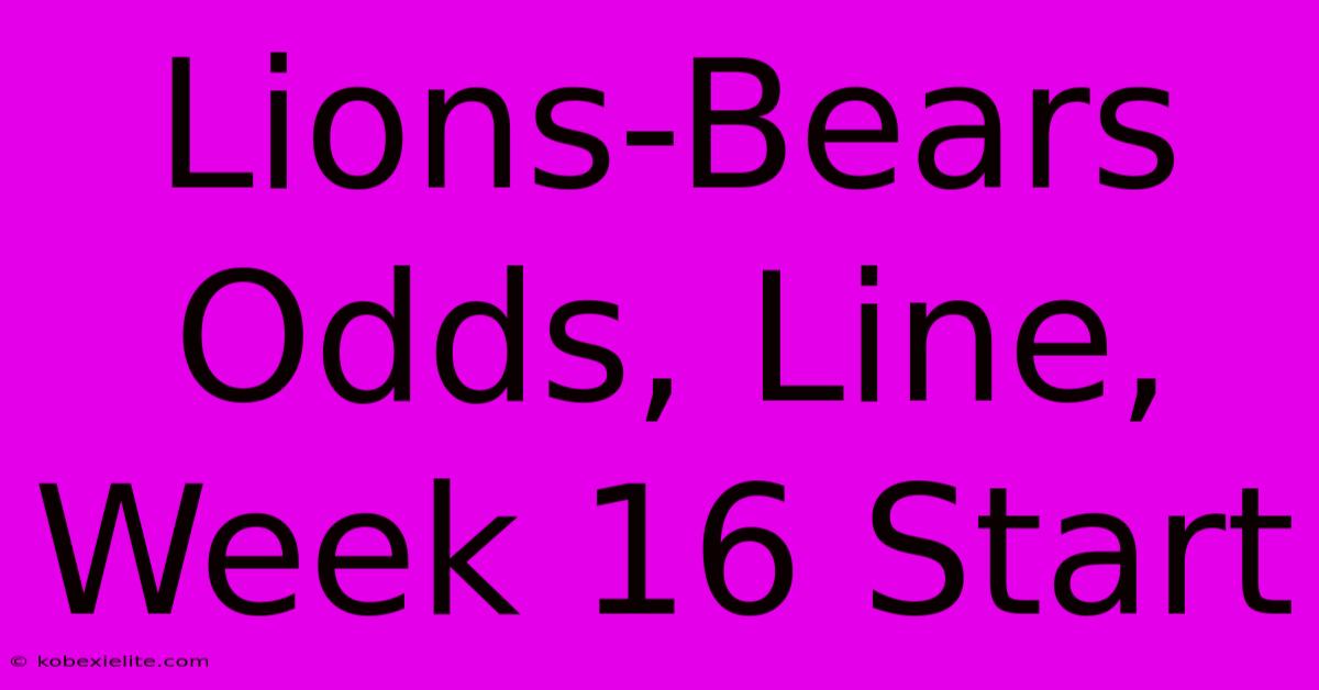 Lions-Bears Odds, Line, Week 16 Start