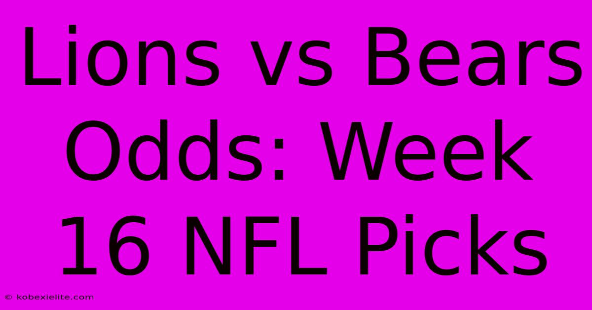 Lions Vs Bears Odds: Week 16 NFL Picks