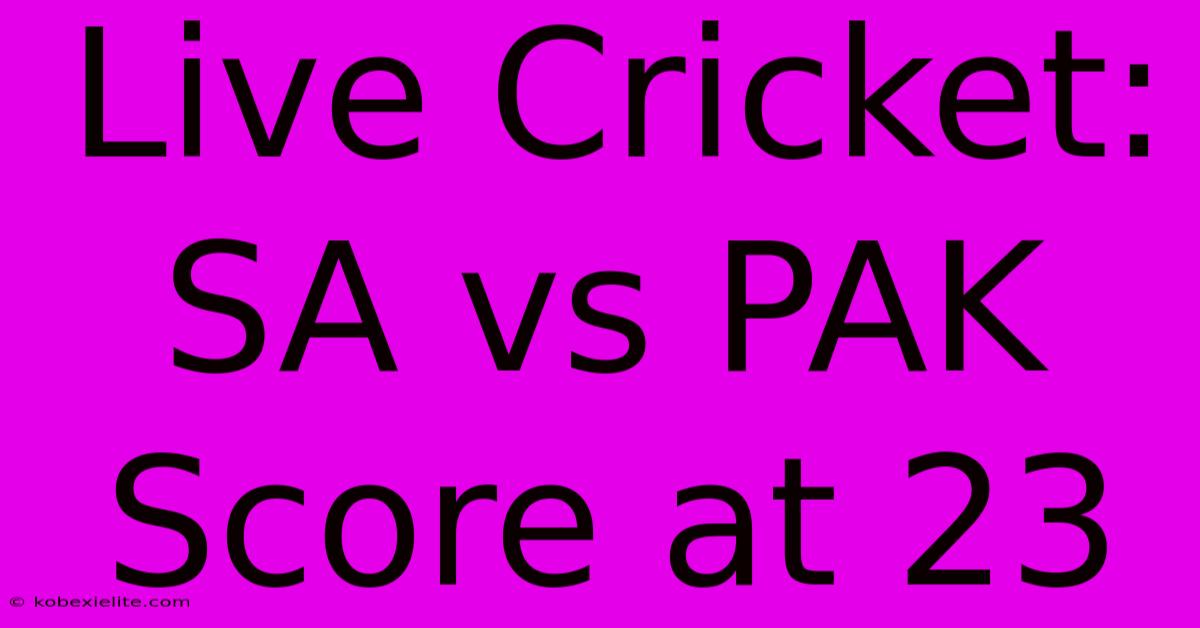 Live Cricket: SA Vs PAK Score At 23