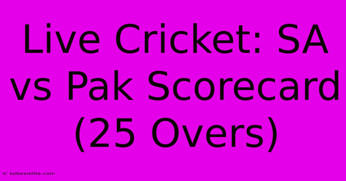 Live Cricket: SA Vs Pak Scorecard (25 Overs)