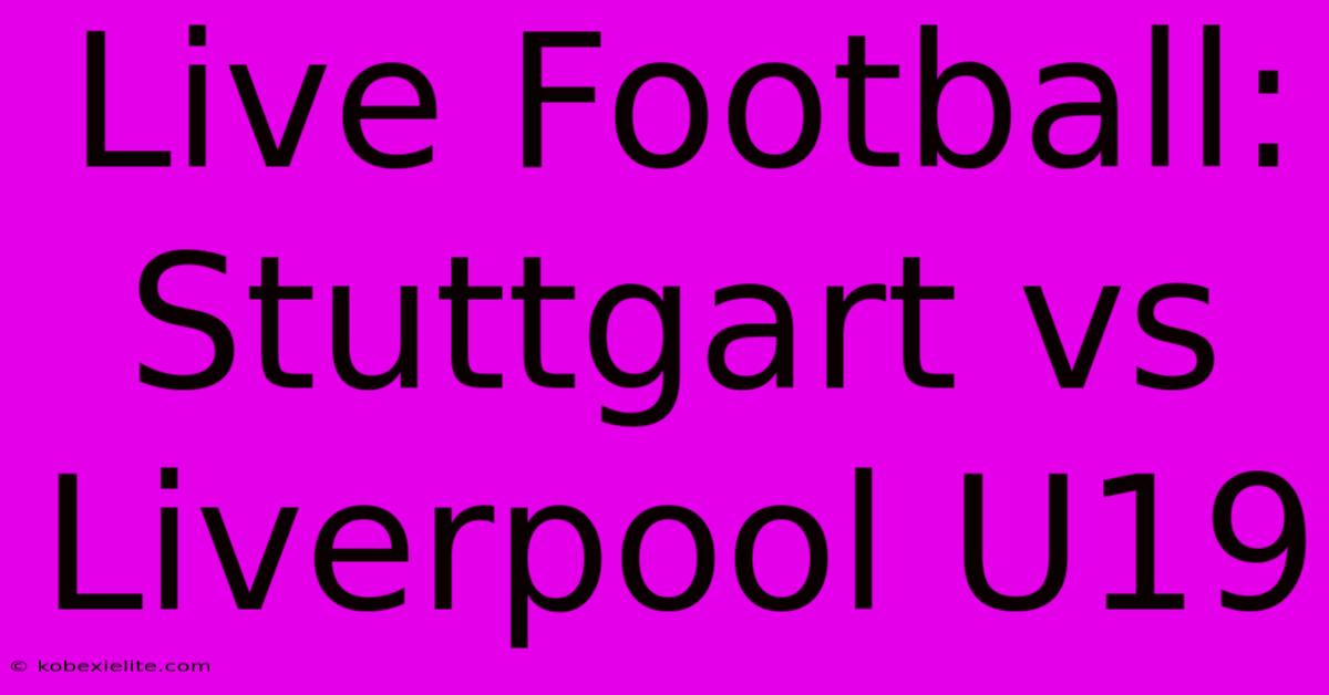 Live Football: Stuttgart Vs Liverpool U19