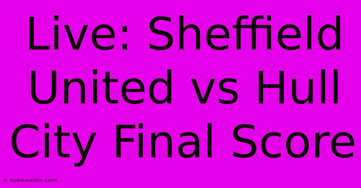 Live: Sheffield United Vs Hull City Final Score