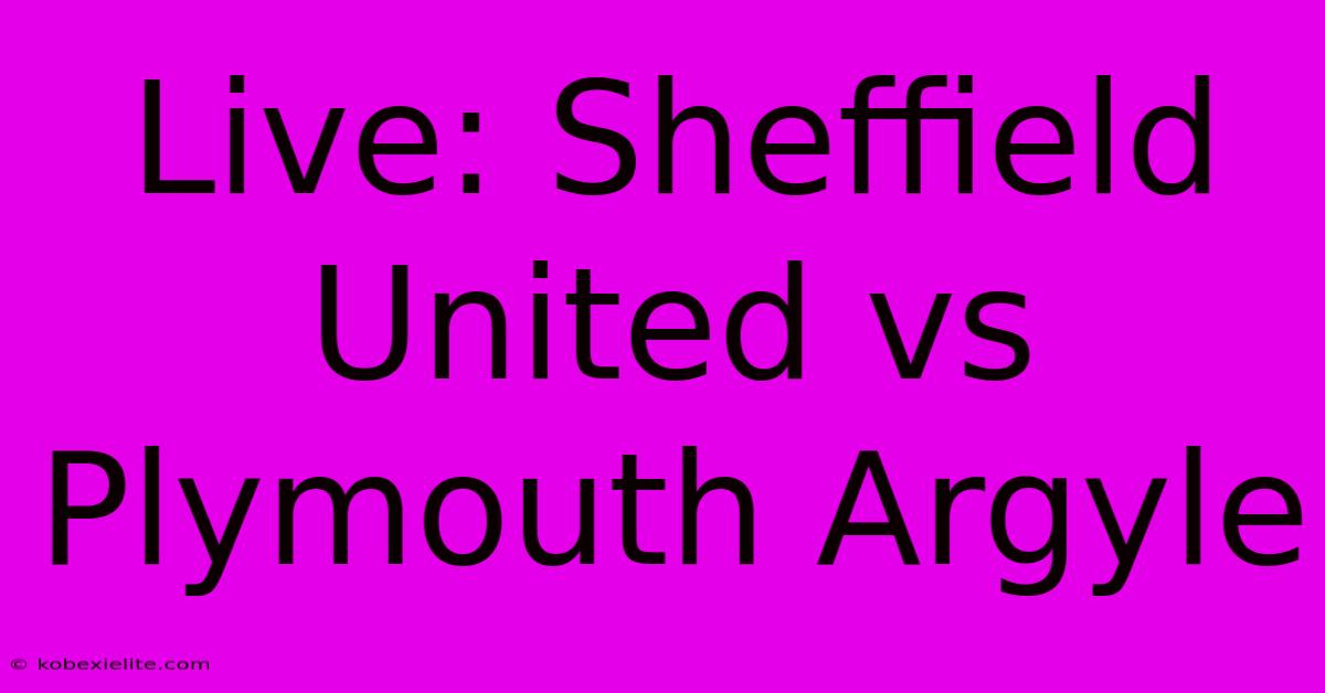 Live: Sheffield United Vs Plymouth Argyle Live: Sheffield United Vs Plymouth Argyle