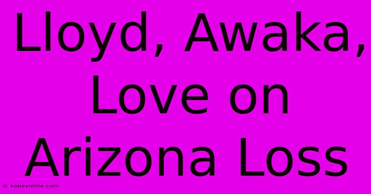 Lloyd, Awaka, Love On Arizona Loss