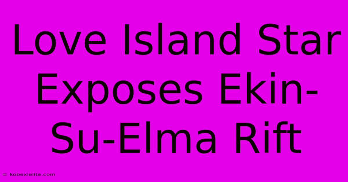 Love Island Star Exposes Ekin-Su-Elma Rift