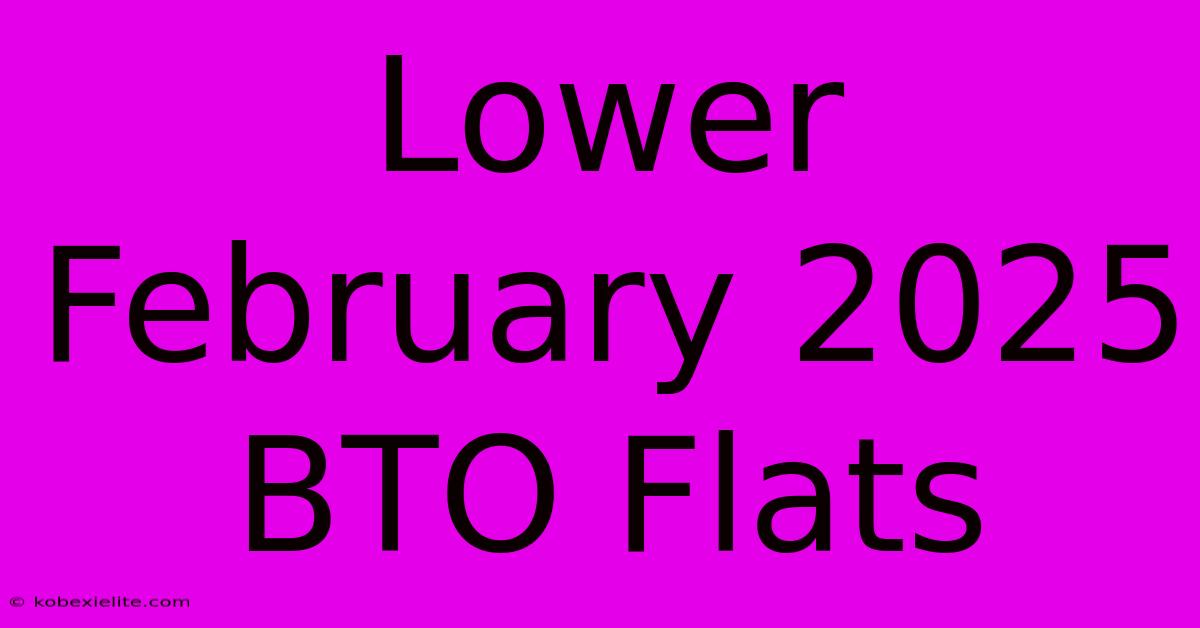 Lower February 2025 BTO Flats