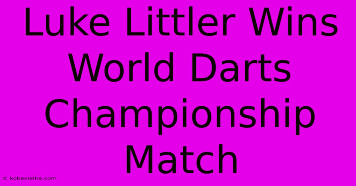 Luke Littler Wins World Darts Championship Match