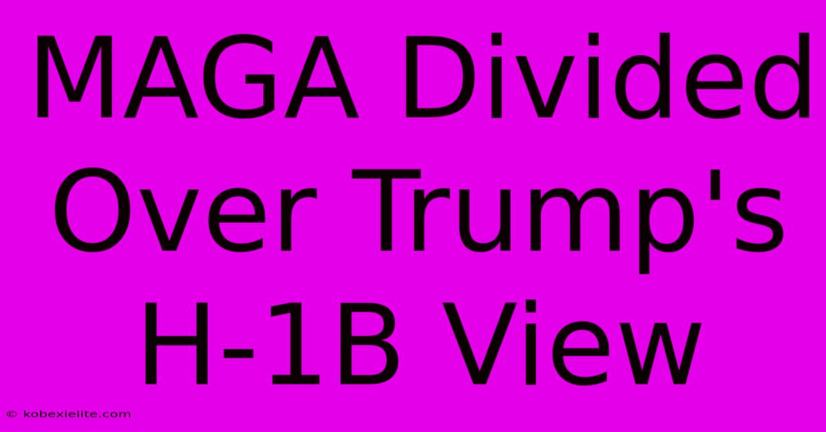 MAGA Divided Over Trump's H-1B View