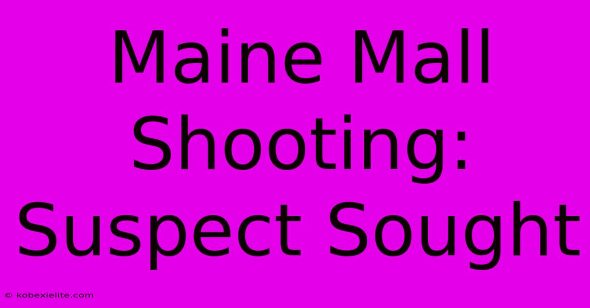 Maine Mall Shooting: Suspect Sought