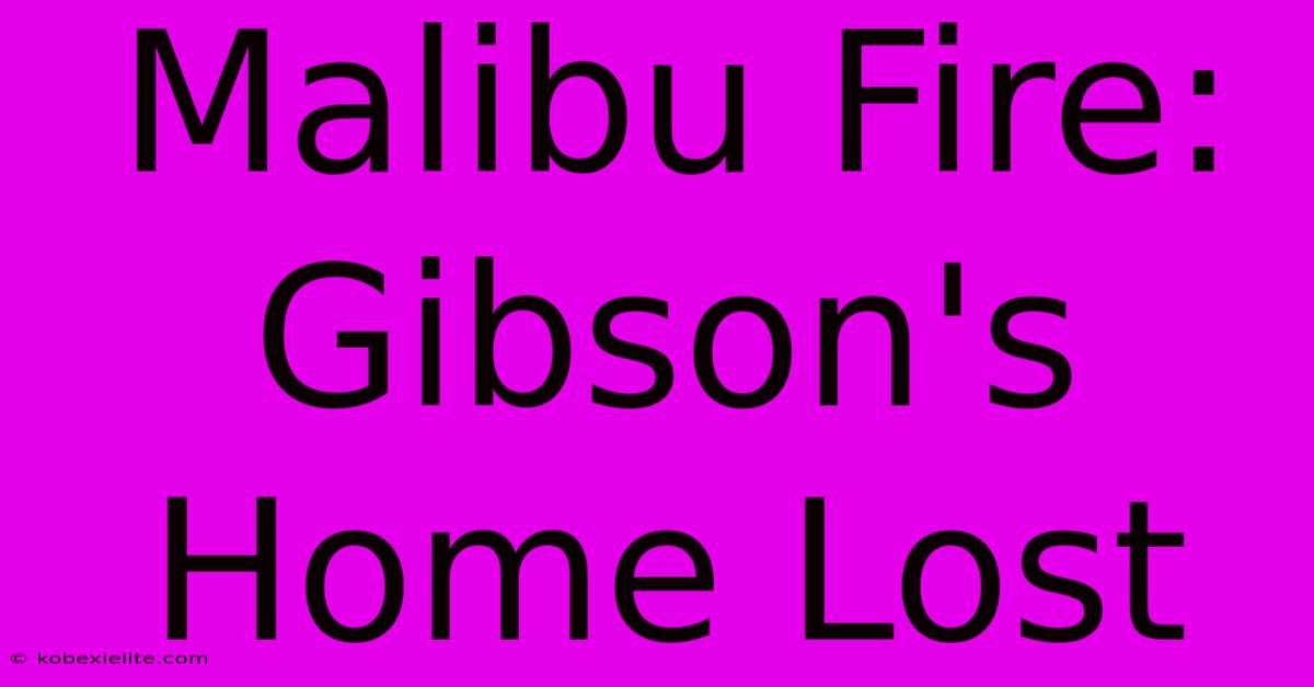 Malibu Fire: Gibson's Home Lost