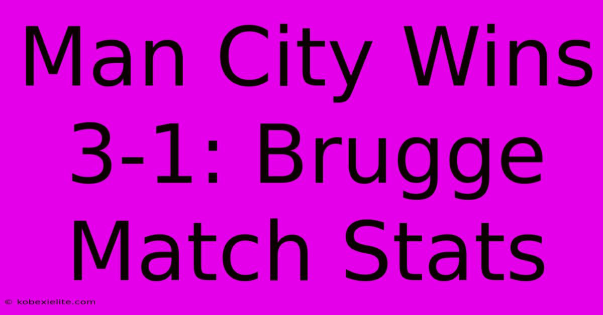 Man City Wins 3-1: Brugge Match Stats