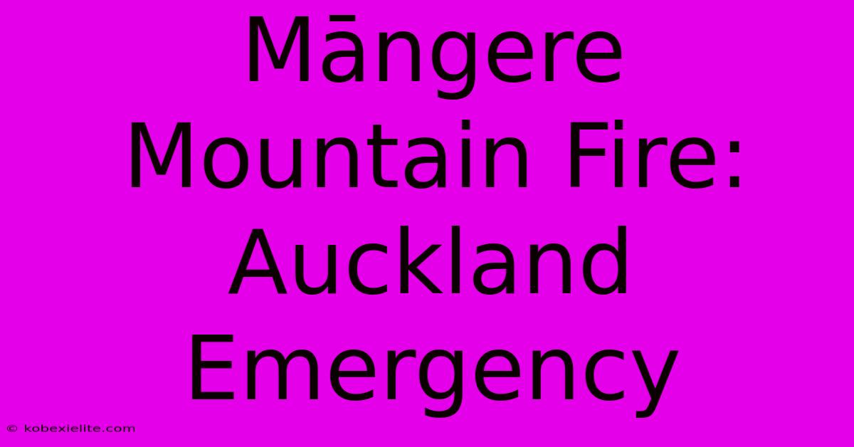 Māngere Mountain Fire: Auckland Emergency