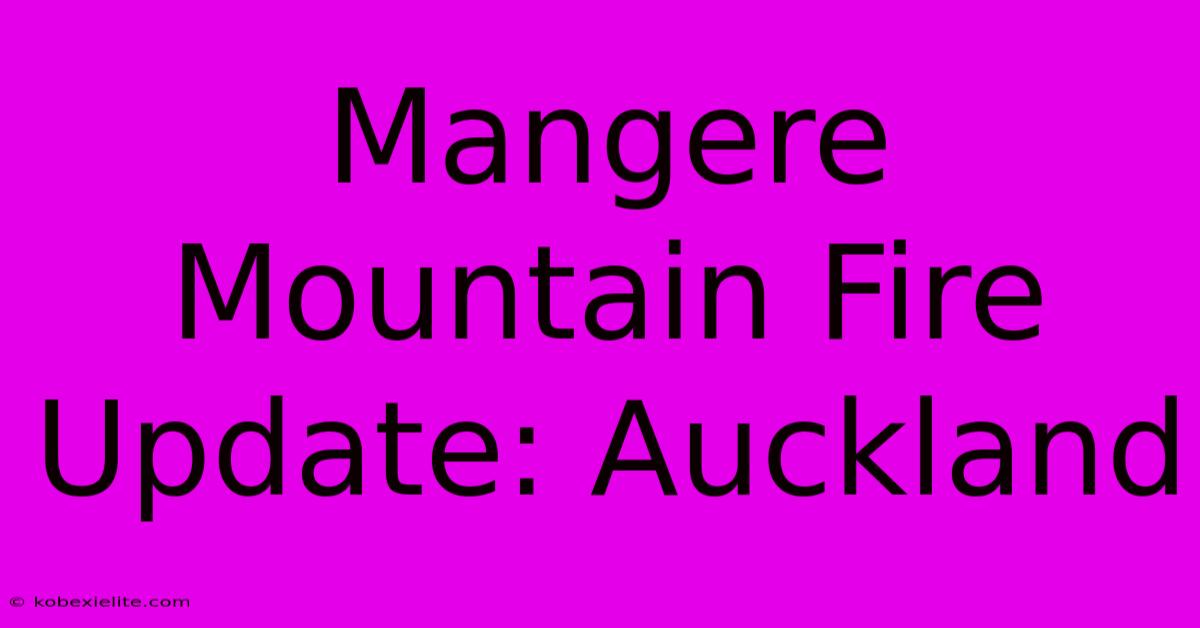 Mangere Mountain Fire Update: Auckland