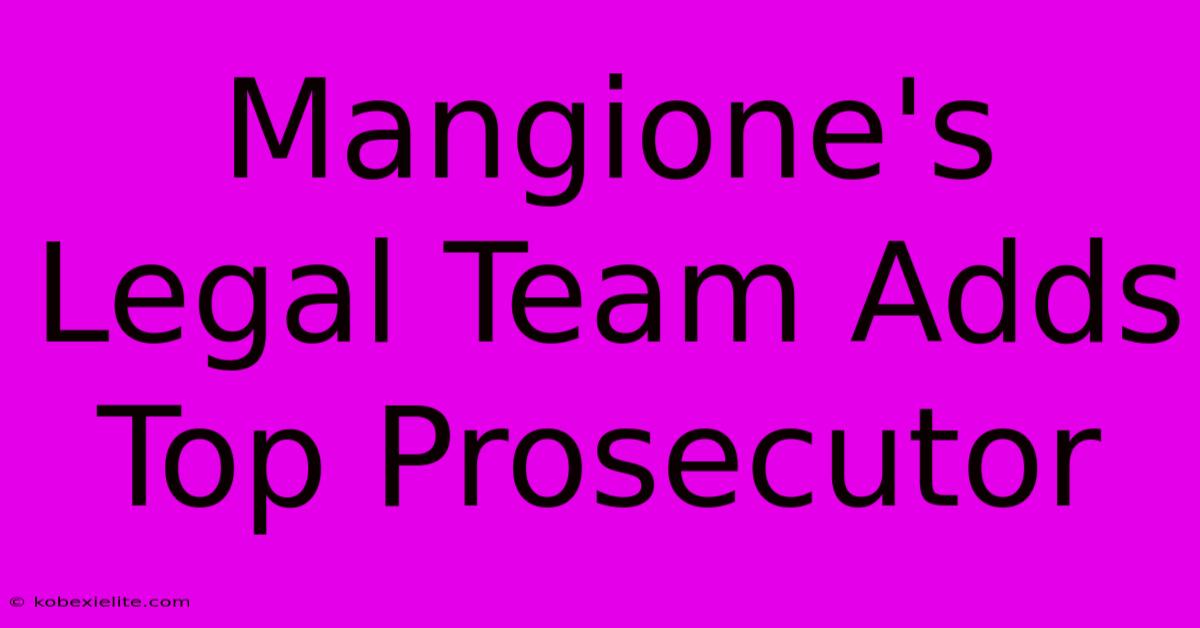 Mangione's Legal Team Adds Top Prosecutor Mangione's Legal Team Adds Top Prosecutor