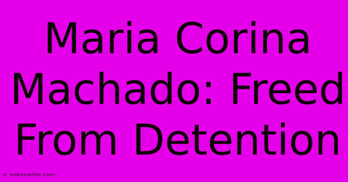 Maria Corina Machado: Freed From Detention