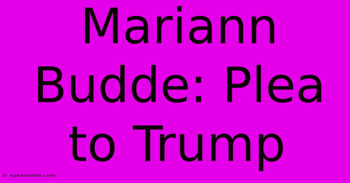 Mariann Budde: Plea To Trump