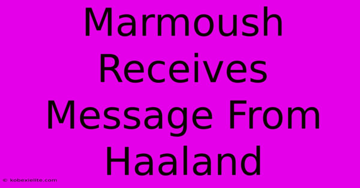 Marmoush Receives Message From Haaland