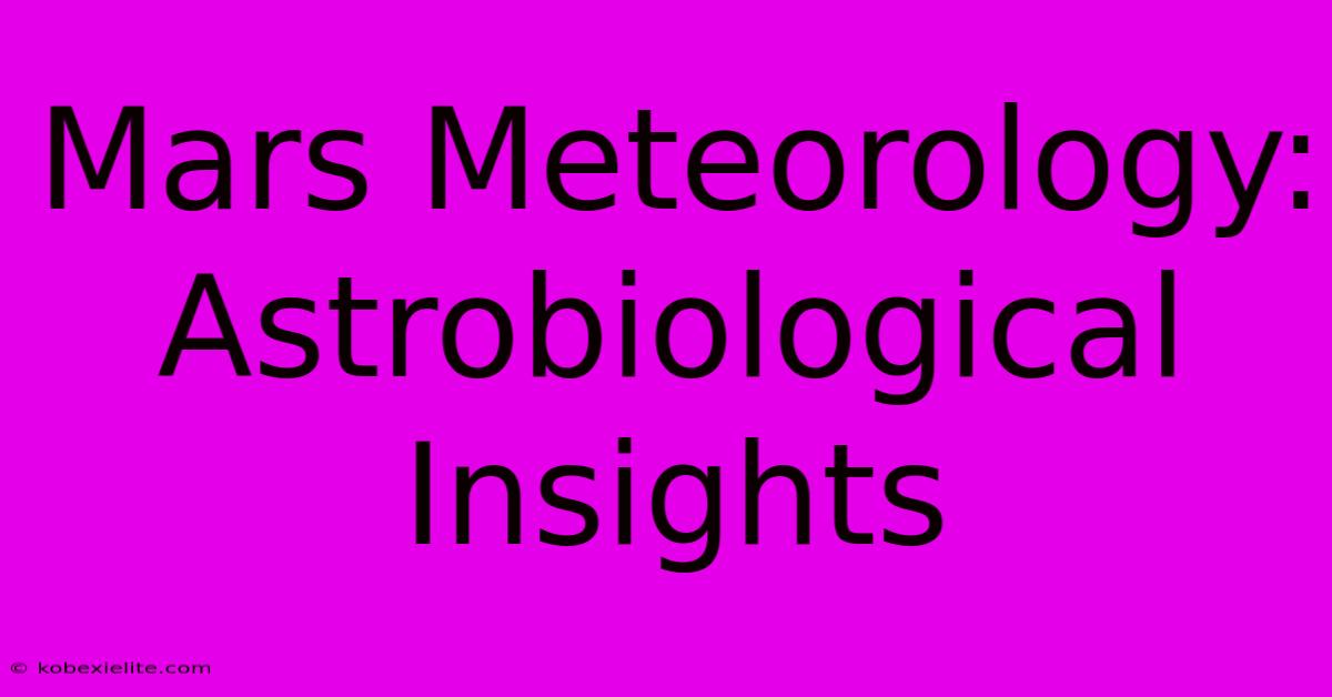 Mars Meteorology: Astrobiological Insights