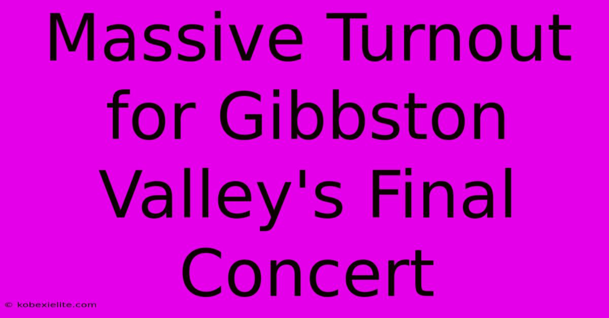 Massive Turnout For Gibbston Valley's Final Concert